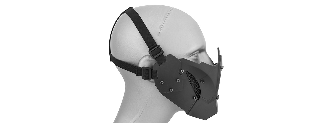 AC-885B ADJUSTABLE RETRO MECHA HALF FACE MASK (BLACK) - Click Image to Close