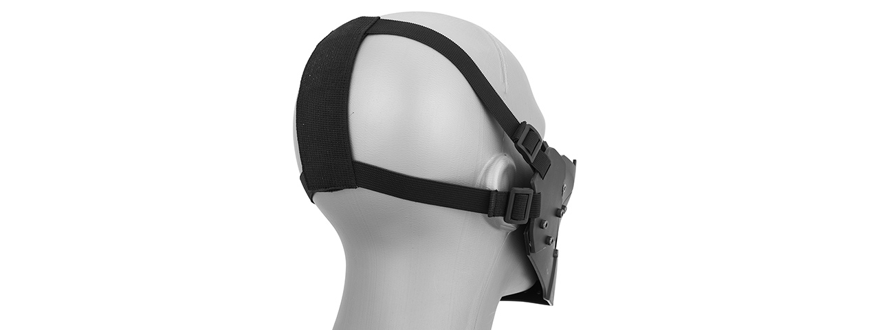 AC-885B ADJUSTABLE RETRO MECHA HALF FACE MASK (BLACK)