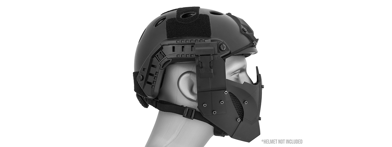 AC-885B ADJUSTABLE RETRO MECHA HALF FACE MASK (BLACK)