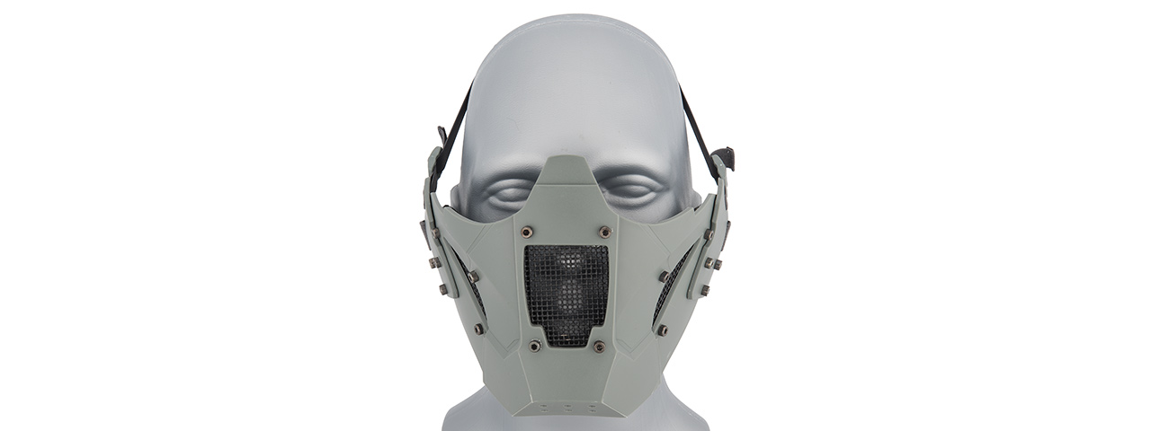 AC-885GY ADJUSTABLE RETRO MECHA HALF FACE MASK (GRAY)