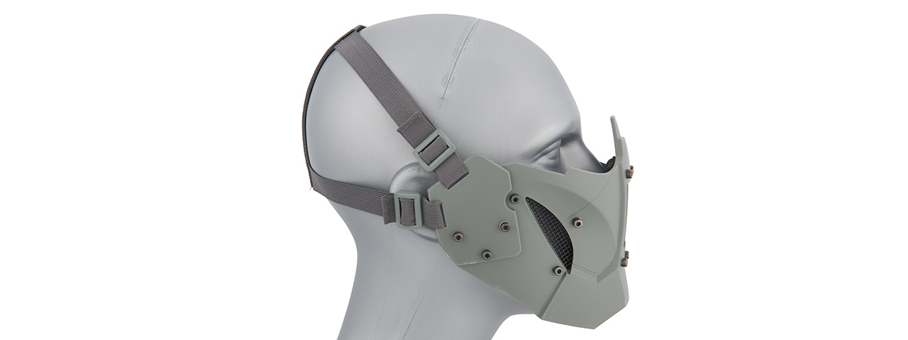 AC-885GY ADJUSTABLE RETRO MECHA HALF FACE MASK (GRAY)