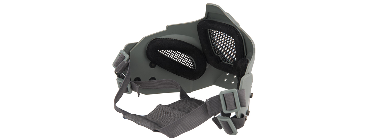 AC-885GY ADJUSTABLE RETRO MECHA HALF FACE MASK (GRAY) - Click Image to Close