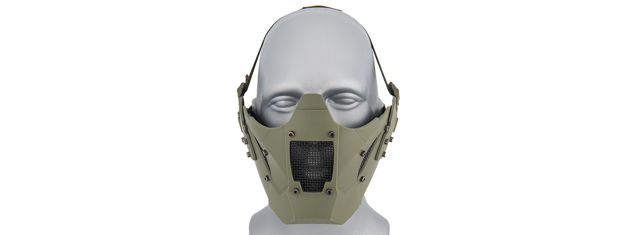 AC-885G ADJUSTABLE RETRO MECHA HALF FACE MASK (OD GREEN)