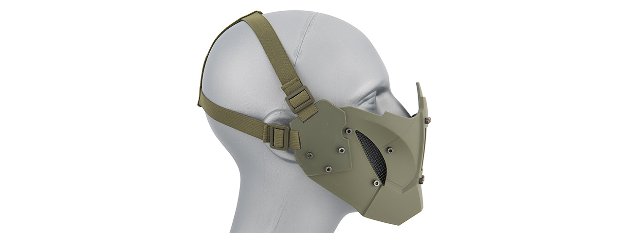 AC-885G ADJUSTABLE RETRO MECHA HALF FACE MASK (OD GREEN)