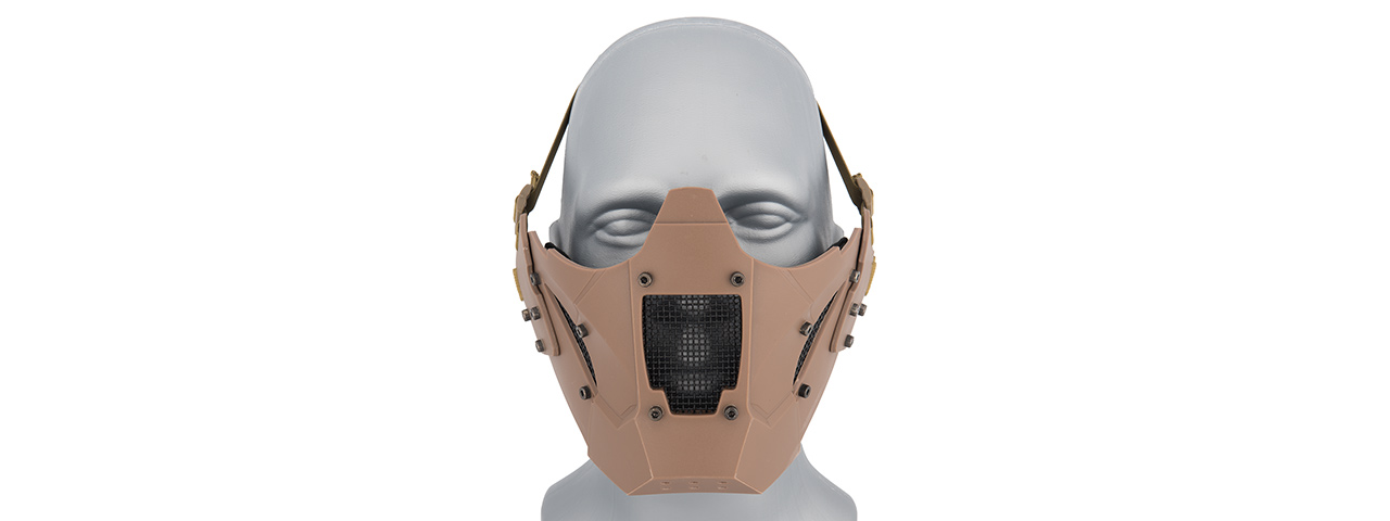 AC-885T ADJUSTABLE RETRO MECHA HALF FACE MASK (TAN)