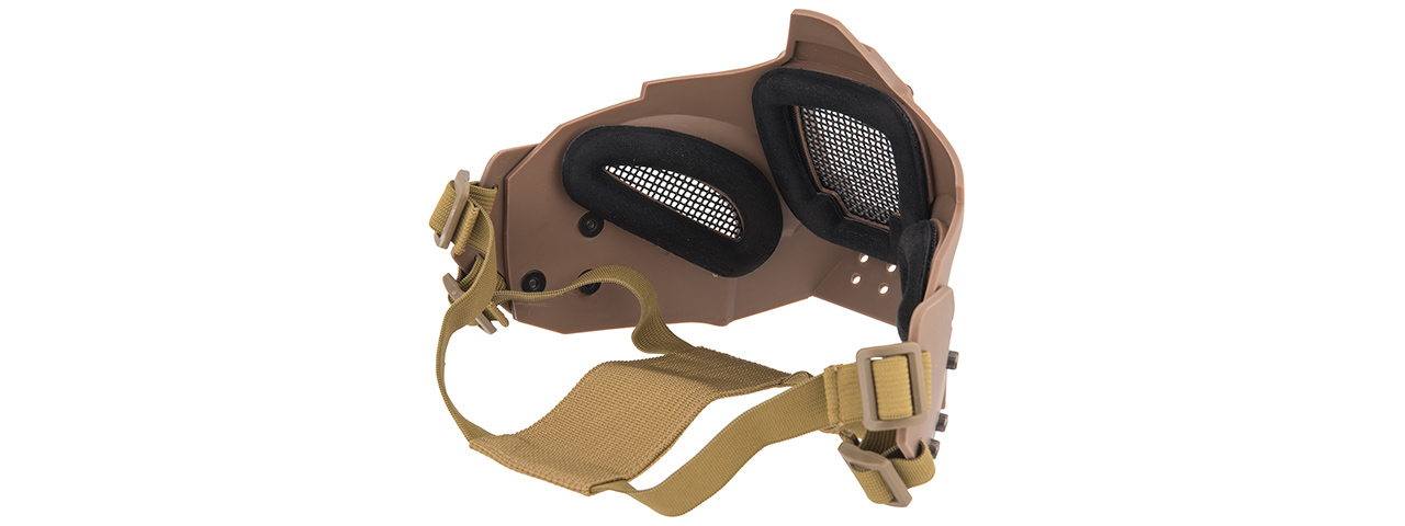 AC-885T ADJUSTABLE RETRO MECHA HALF FACE MASK (TAN)