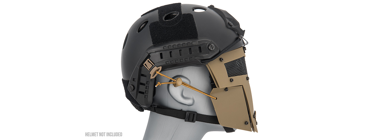 G-FORCE ADJUSTABLE T-SHAPED MESH FULL FACE MASK (TAN) - Click Image to Close