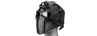 AC-892BB WOSPORT TACTICAL HELMET W/ NVG & TRANSFER BASE (BLACK)