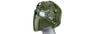 AC-892GB WOSPORT TACTICAL HELMET W/ NVG & TRANSFER BASE (GREEN)