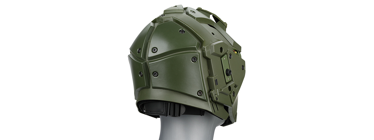 AC-892GB WOSPORT TACTICAL HELMET W/ NVG & TRANSFER BASE (GREEN) - Click Image to Close