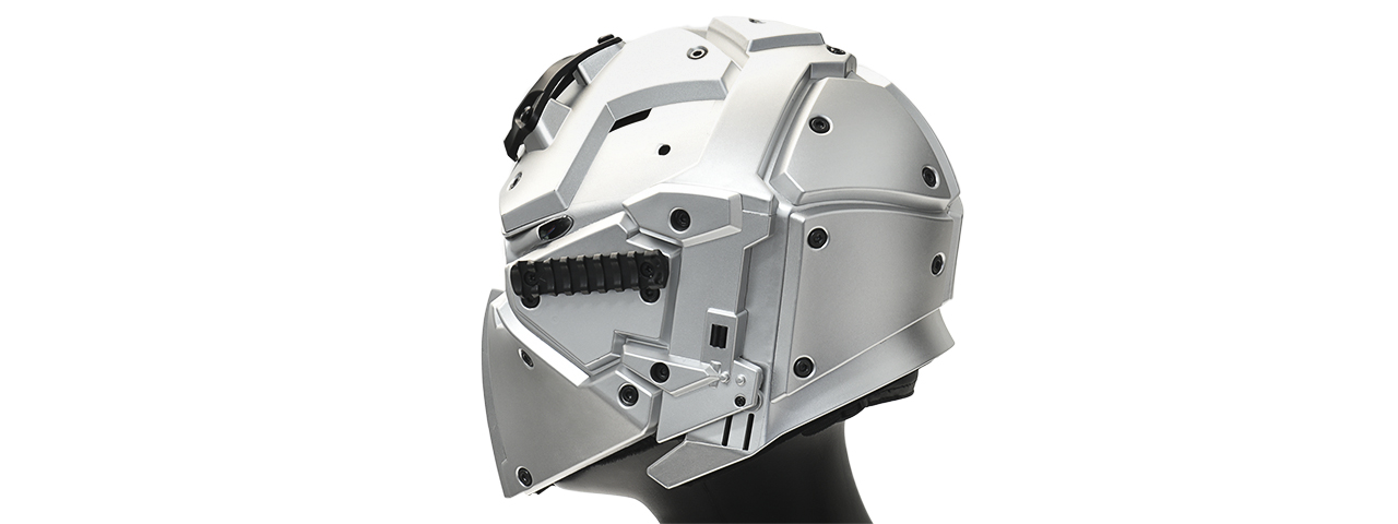 AC-892SB WOSPORT TACTICAL HELMET W/ NVG & TRANSFER BASE (SILVER) - Click Image to Close