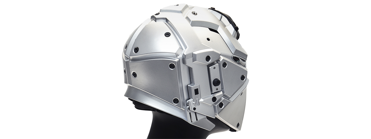 AC-892SB WOSPORT TACTICAL HELMET W/ NVG & TRANSFER BASE (SILVER) - Click Image to Close