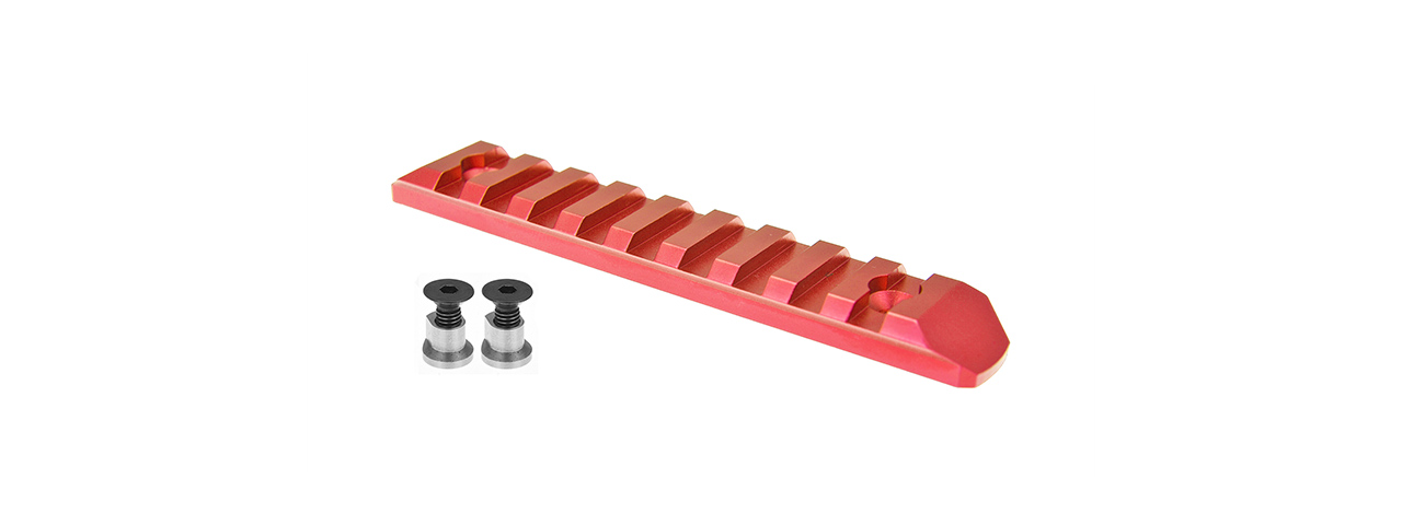 ACW-2049R 9-SLOT KEYMOD PICATINNY RAIL SEGMENT (RED) - Click Image to Close