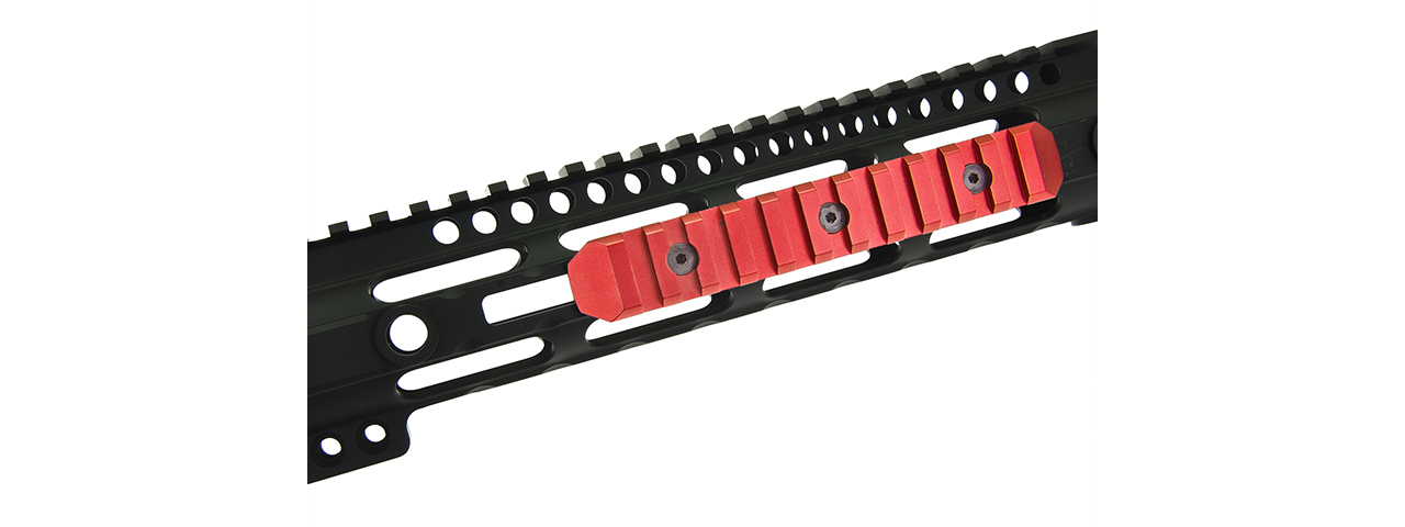 ACW-2060R 11-SLOT M-LOK PICATINNY RAIL SEGMENT (RED) - Click Image to Close