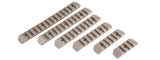 ACW-2063T 6 PIECE KEYMOD POLYMER PICATINNY RAIL SET (TAN)