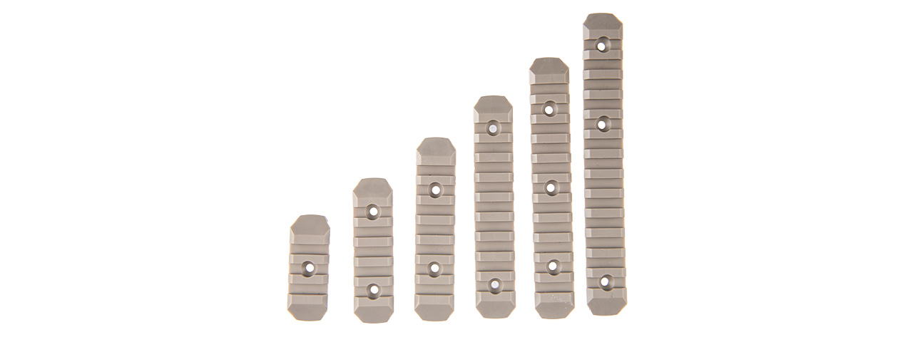 ACW-2063T 6 PIECE KEYMOD POLYMER PICATINNY RAIL SET (TAN)