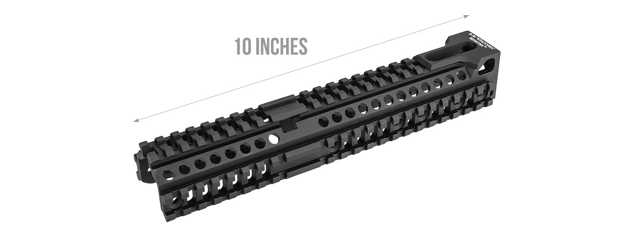 Atlas Custom Works Aluminum AK 10 inch Lower Rail Handguard - Black - Click Image to Close