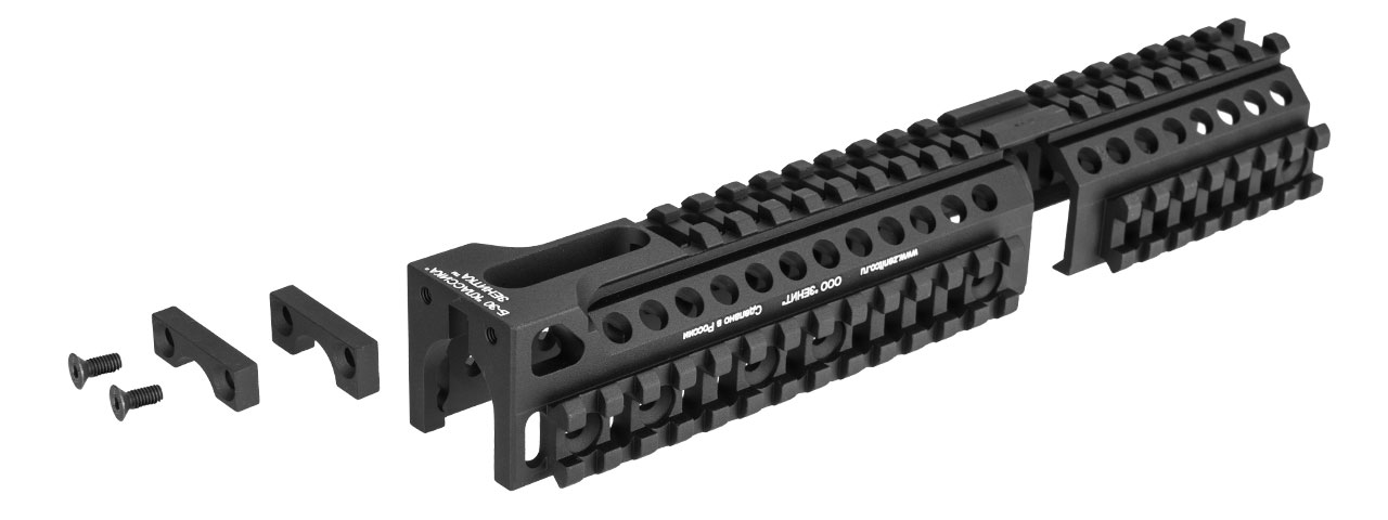 Atlas Custom Works Aluminum AK 10 inch Lower Rail Handguard - Black - Click Image to Close