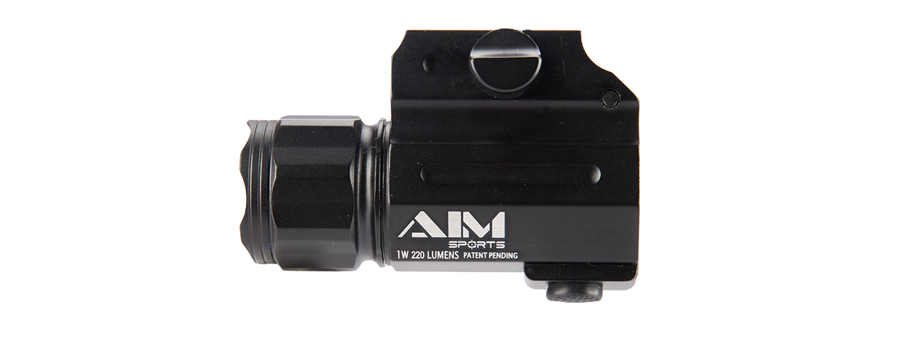 AIM SPORTS 220 LUMENS COMPACT FLASHLIGHT W/ QUICK RELEASE MOUNT - Click Image to Close