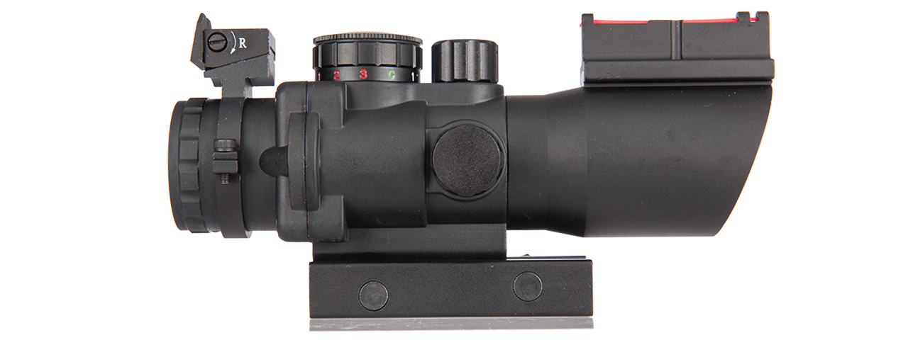 AIM SPORTS PRISMATIC SERIES 4X32 TRI-ILLUMINATED SCOPE W/ FIBER OPTIC SIGHT - Click Image to Close