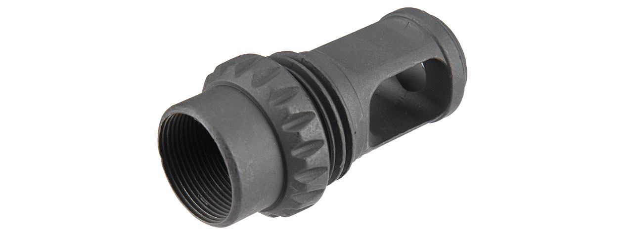 ARES-FH-015 14MM CLOCKWISE MS-338 COMPENSATOR FLASH HIDER (BLACK) - Click Image to Close