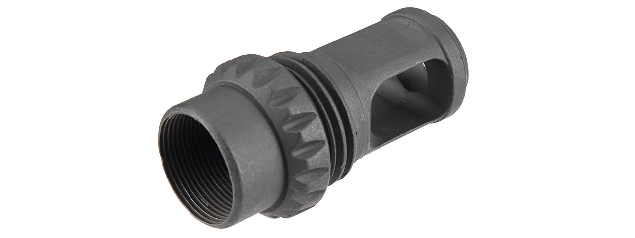 ARES-FH-015 14MM CLOCKWISE MS-338 COMPENSATOR FLASH HIDER (BLACK)