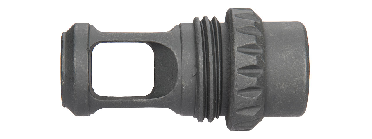 ARES-FH-015 14MM CLOCKWISE MS-338 COMPENSATOR FLASH HIDER (BLACK) - Click Image to Close