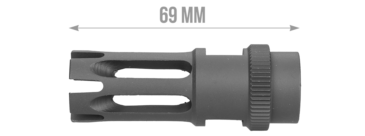 ARES-FH-025 14MM CLOCKWISE M16 FLASH HIDER TYPE F (BLACK - Click Image to Close