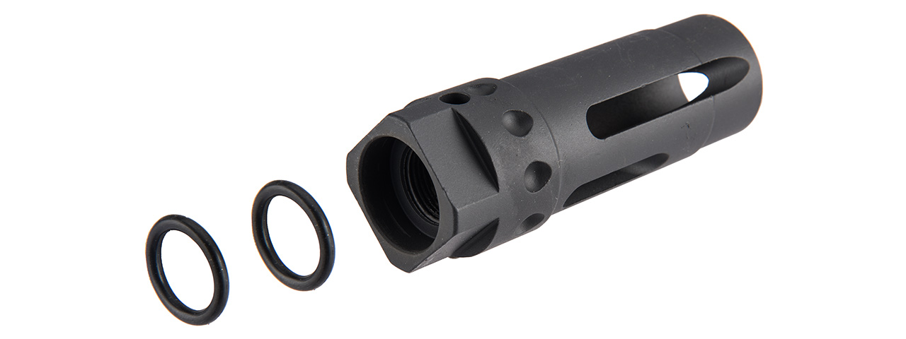 ARES-FH-M110K M110K STYLE CLOCKWISE FULL METAL AIRSOFT FLASH HIDER - Click Image to Close