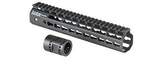 KM-004S-BK ARES 10-INCH METAL AIRSOFT KEYMOD HANGUARD (BLACK)