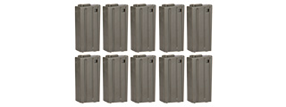 ARES-MAG-B001-G 10 PACK 20 ROUND LOW CAPACITY AIRSOFT M4/M16 MAGAZINES (GRAY)