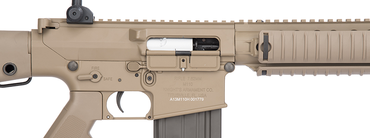 ARES SR25 RIS Sniper Airsoft AEG Rifle - (Tan) - Click Image to Close