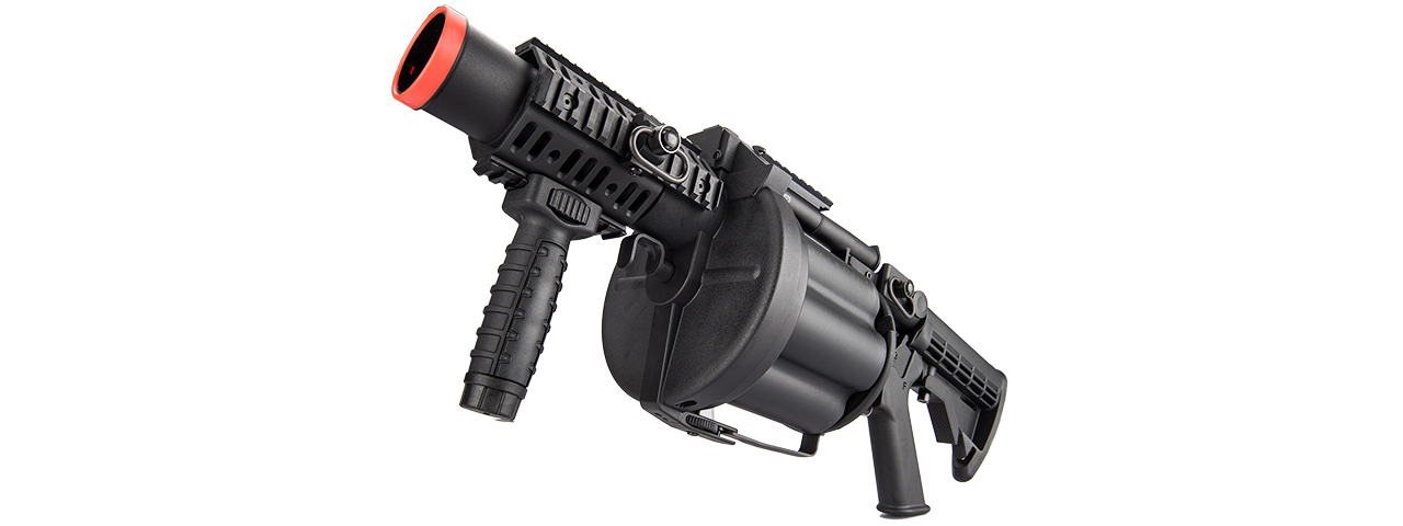 ICS 6 ROUND 40MM AIRSOFT REVOLVING GRENADE LAUNCHER - BLACK - Click Image to Close