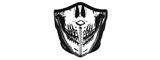 ZAN HEADGEAR AIRSOFT NEOPRENE SKULL LOWER FACE MASK - BLACK & WHITE