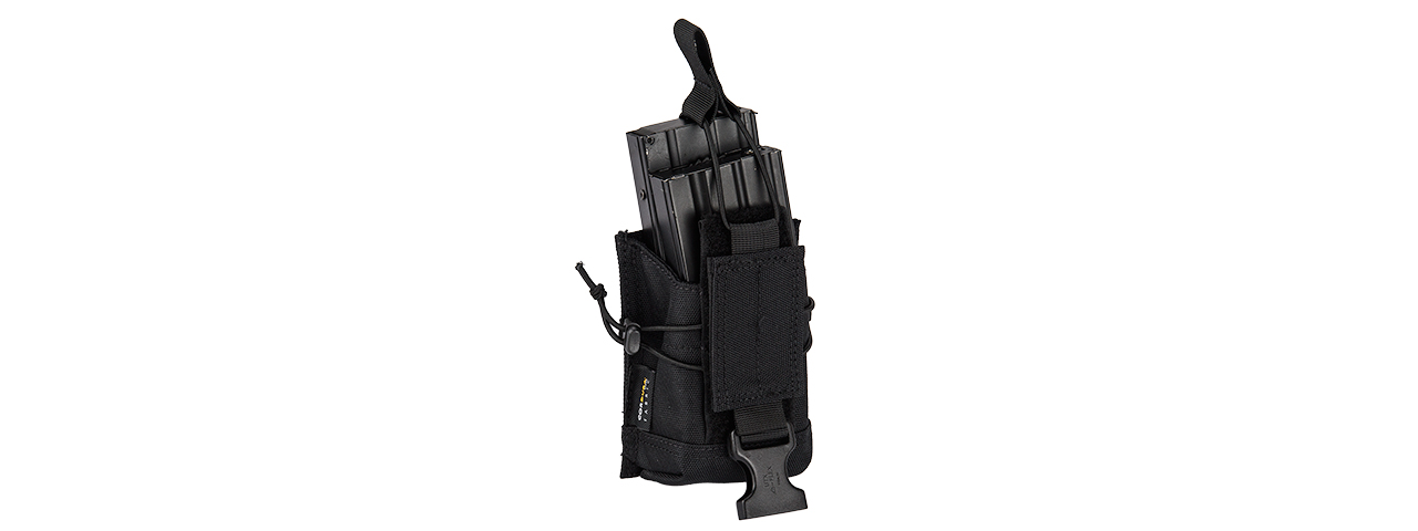 C206B CODE11 M4/5.56 CORDURA DOUBLE MAGAZINE POUCH (BLACK) - Click Image to Close