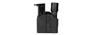 CA-1238B TACTICAL POLYMER PISTOL MAG AND FLASHLIGHT CARRIER (BLACK)