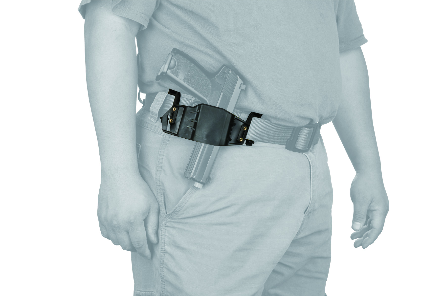 CA-1242B ABS POLYMER TACTICAL PISTOL WRAP BELT HOLSTER (BLACK) - Click Image to Close