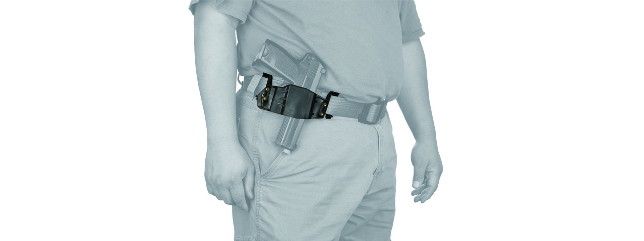 CA-1242B ABS POLYMER TACTICAL PISTOL WRAP BELT HOLSTER (BLACK) - Click Image to Close