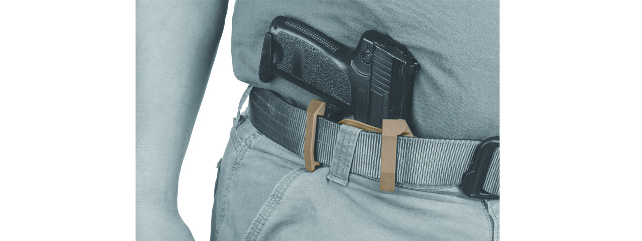 CA-1242T ABS POLYMER TACTICAL PISTOL WRAP BELT HOLSTER (TAN) - Click Image to Close