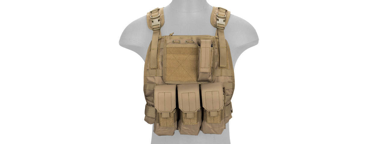 CA-301TN Nylon Molle Tactical Vest (Tan) - Click Image to Close