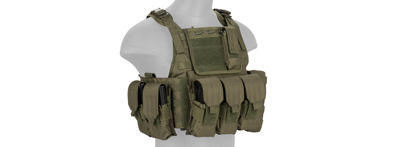 Lancer Tactical CA-305G Tactical Assault Vest in OD - Click Image to Close