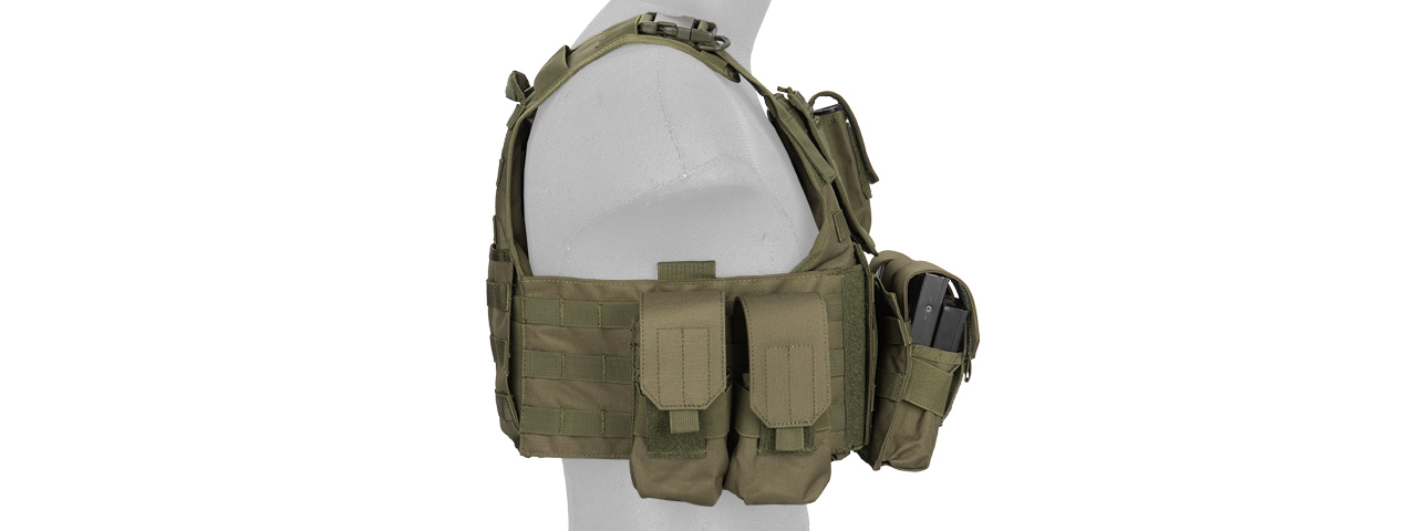 Lancer Tactical CA-305G Tactical Assault Vest in OD - Click Image to Close