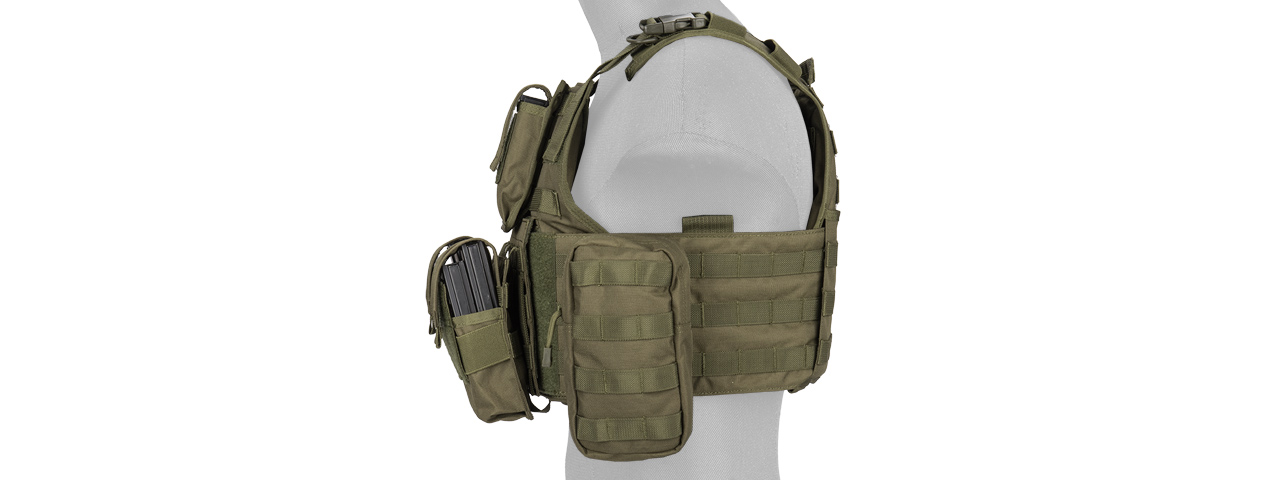 Lancer Tactical CA-305G Tactical Assault Vest in OD - Click Image to Close