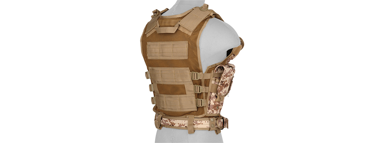 CA-310DDN 1000D NYLON AIRSOFT COMBAT VEST W/ HOLSTER (DESERT DIGITAL) - Click Image to Close