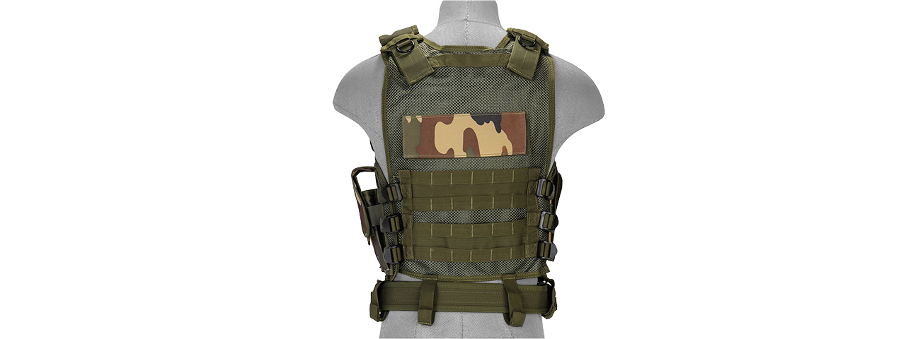 CA-310WN 1000D NYLON CROSS DRAW VEST W/ HOLSTER (WOODLAND) - Click Image to Close