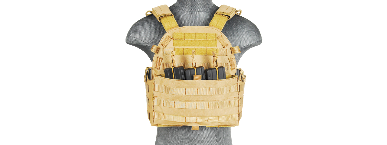 CA-311T2N 1000D NYLON AIRSOFT MOLLE PLATE CARRIER (TAN)