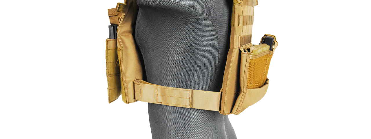 CA-311T2N 1000D NYLON AIRSOFT MOLLE PLATE CARRIER (TAN) - Click Image to Close