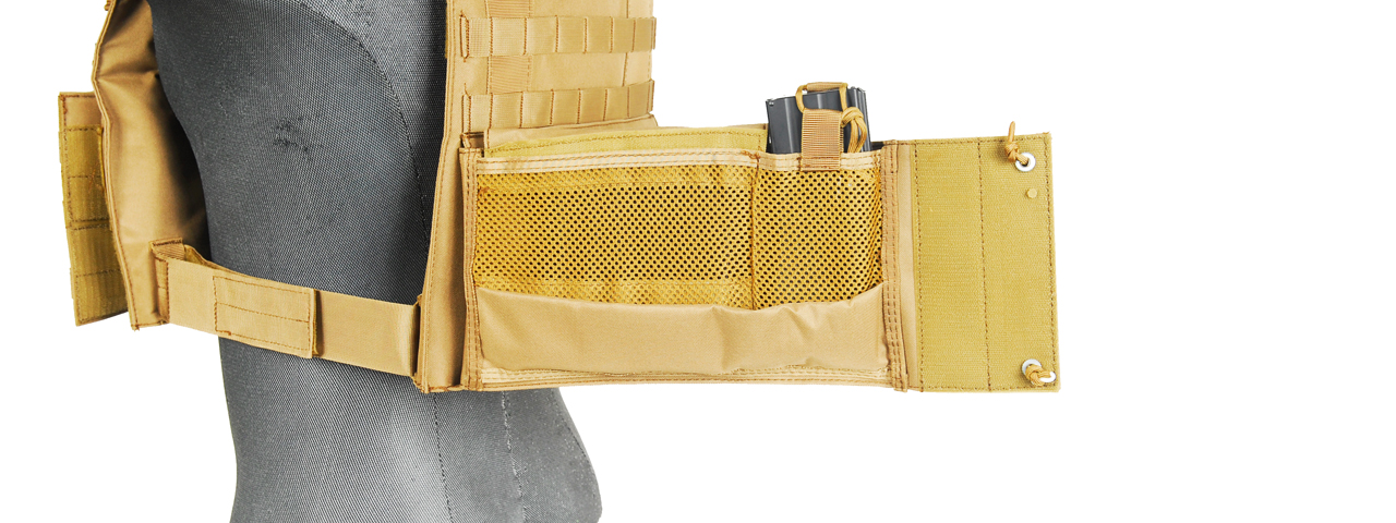 CA-311T2N 1000D NYLON AIRSOFT MOLLE PLATE CARRIER (TAN) - Click Image to Close