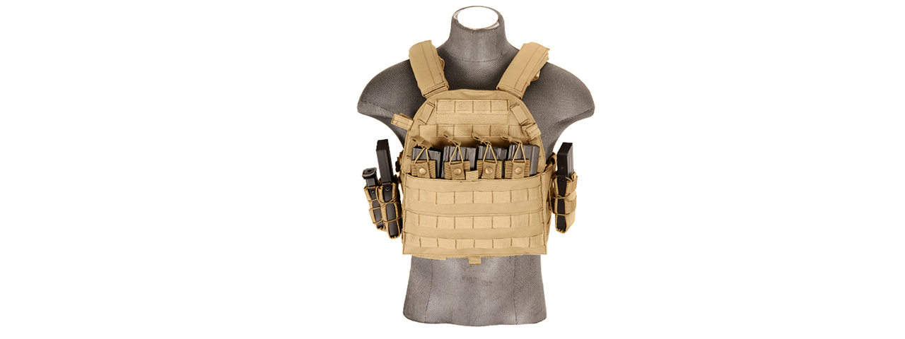 CA-311TN 69T4 1000D Nylon Tactical Vest (Tan) - Click Image to Close