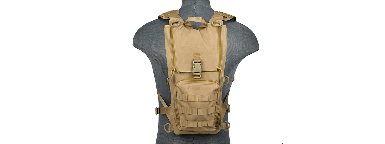 CA-321TN 1000D NYLON LIGHTWEIGHT HYDRATION BACKPACK (TAN) - Click Image to Close